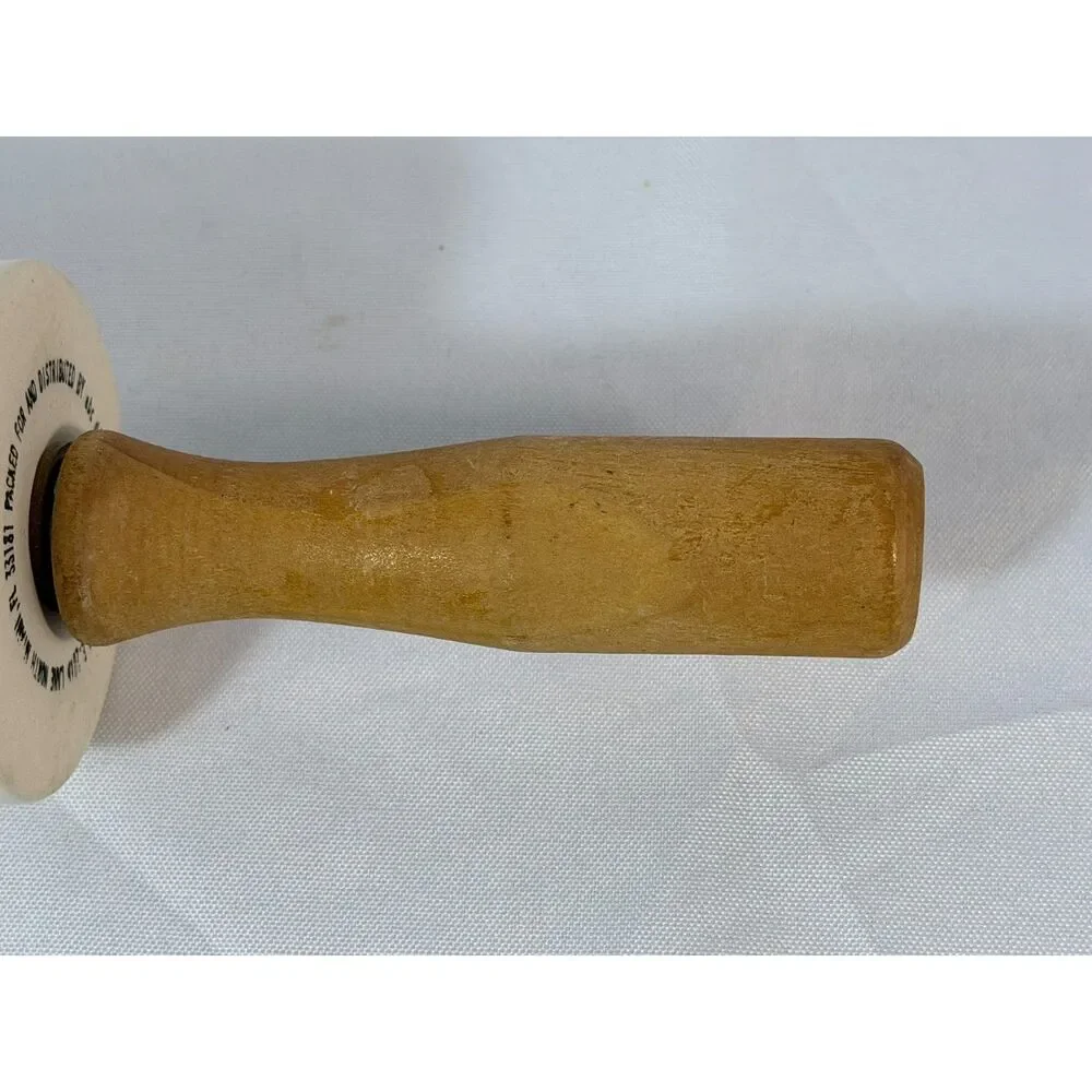 VTG Stoneware Cherry Red Rolling Pin Wood Handles Country Kitchen Orchard